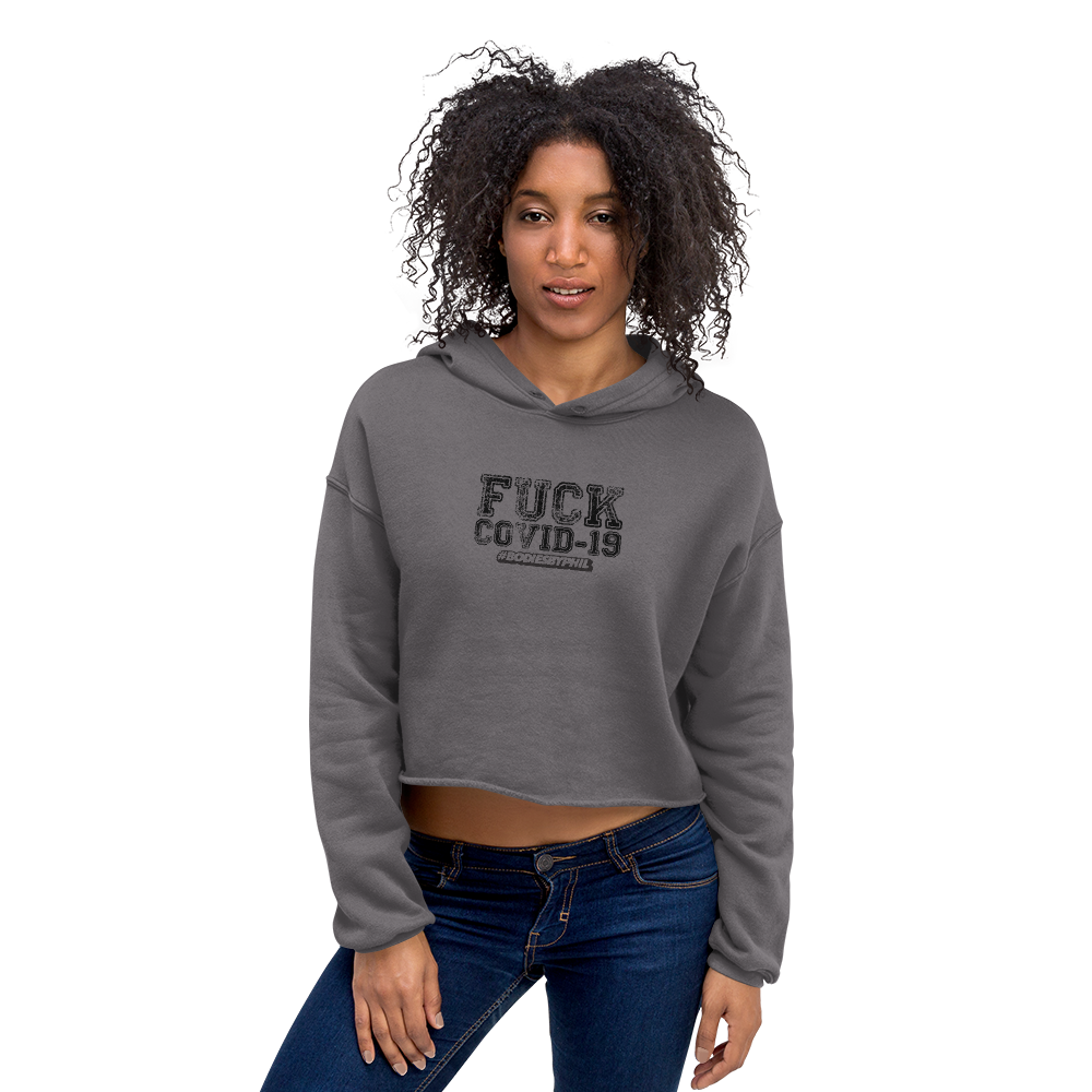 FUCK COVID-19 Crop Hoodie