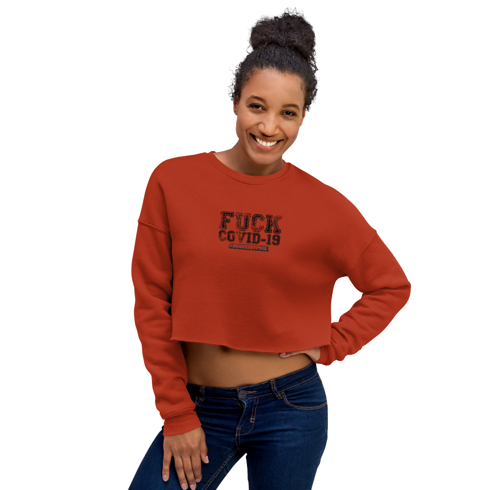 FUCK COVID-19 Crop Sweatshirt