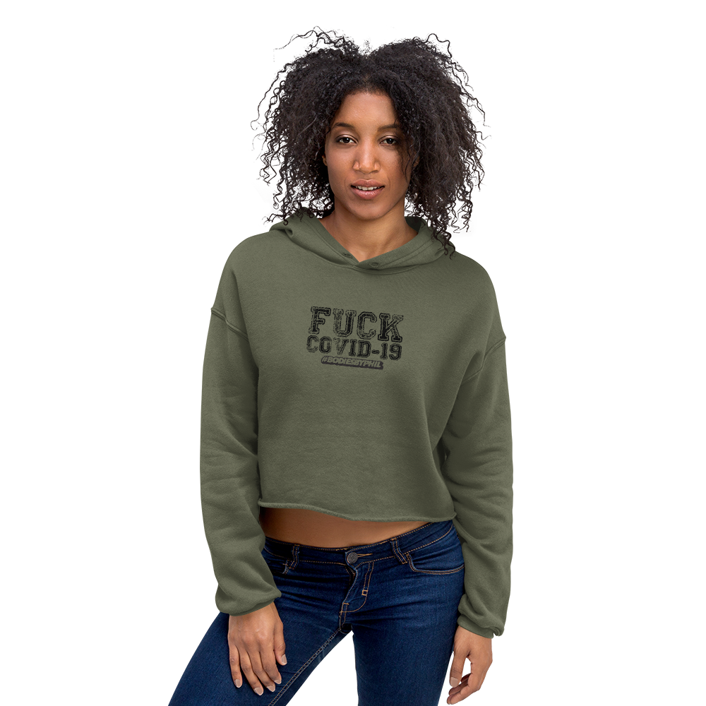 FUCK COVID-19 Crop Hoodie